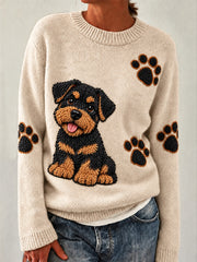 Women's Cute Dog Print Sweater