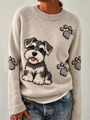 Women's Cute Dog Print Sweater