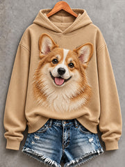 Women's Cute Corgi Print Comfy Hoodie
