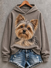 Women's Cute Yorkshire Terrier Print Comfy Hoodie