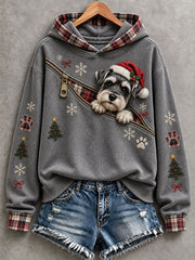Women's Christmas Schnauzer Pattern Hoodie