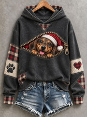Women's Christmas Dachshund Pattern Hoodie