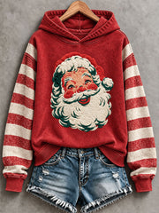 Women's Vintage Santa Claus Christmas Print Regular Sweatshirt