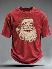 Men's Vintage Santa Claus Christmas Print T-shirt