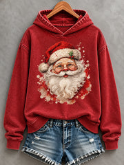Women's Christmas Santa Claus Print Casual Hoodie