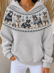 Women's Miniature Schnauzer Dogs Patten Causal Hoodie