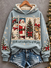 Women's Merry Christmas Art Printed Hoodie