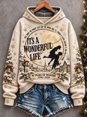 Women's Merry Christmas Art Printed Hoodie