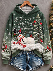Women's Merry Christmas Art Printed Hoodie