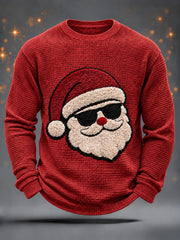 Men's Christmas Santa Claus Waffle Long Sleeve T-Shirt