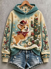 Women's Western-Style Christmas Corgi Hoodies