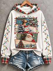 Women's Vintage Christmas Print Hoodie