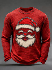 Men's Christmas Waffle Print Casual T-Shirt