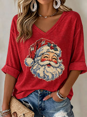 Women’s Christmas Print Casual T-Shirt