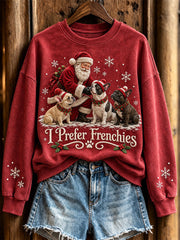 Women's I Prefer Frenchies Pattern Causal Regular Sweatshirt