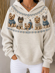 Women's Yorkshires Pattern Causal Hoodie