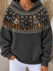 Women's Doberman Pinschers   Pattern Causal Hoodie