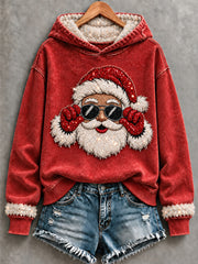 Women's Vintage Santa Claus  Art  Hoodie