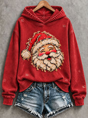 Women's Vintage Christmas Santa Claus Regular Hoodie