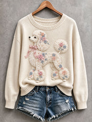 Women's Lovely Poodle Cozy Knit Sweater