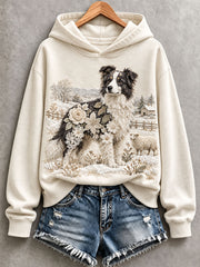Women's Lovely Border Collie and Sheep Hoodie