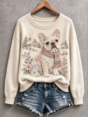 Women's Lovely French Bulldog Cozy Knit Sweater