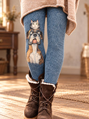 Women's Cute Dog Art Printed Leggings