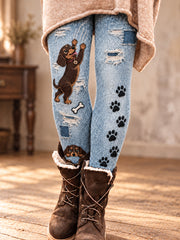 Women's Cute Dog Art Printed Leggings