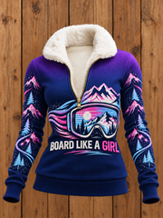 Women's SKI Fur Collar Top