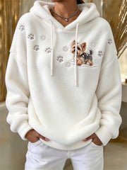 Women's Yorkshire Terrier Pattern Causal Flannel Hoodie