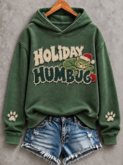 Women's Christmas Funny Cat Art Regular Hoodie