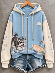 Women's Dog Zip-Up Hoodie