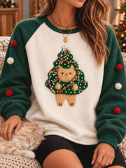 Women's Funny Christmas Cats Art Ptinted Sweatshirt