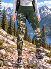 Women's Wilderness Trail Print Hike Lovers Leggings