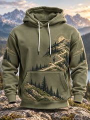 Men's Wilderness Trail Print Hike Lovers Casual Hoodie