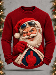 Men's Funny Santa Claus Waffle Long Sleeve T-Shirt