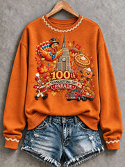 Women's Thanksgiving Parade Print Casual Sweatshirt