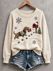 Women’s Lovely Dachshund Cozy Knit Sweater
