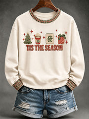 Women’s Christmas Mahjong Print Casual Sweatshirt