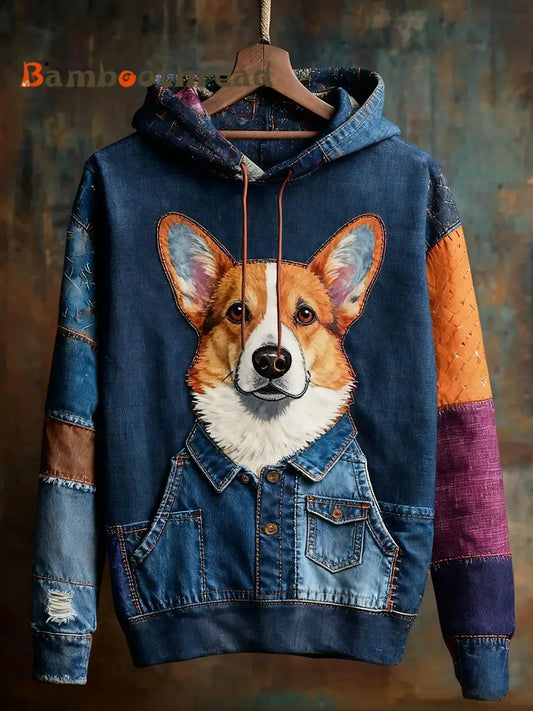 Unisex Animal Art Print Casual Vintage Hoodie A / S