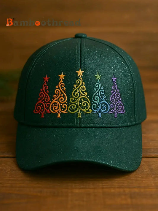Unisex christmas tree Design Print Hat Green / ONE