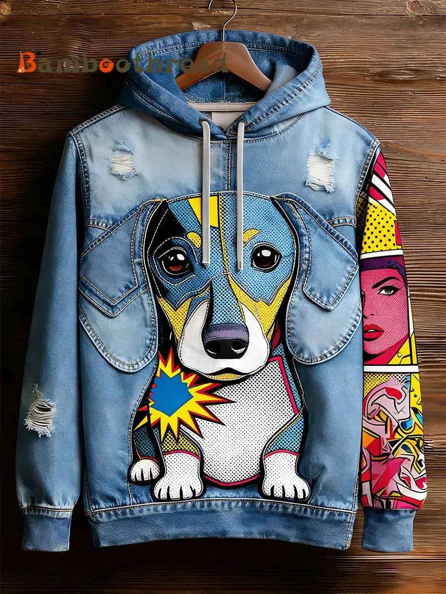 Unisex Retro Animal Art Print Comfortable Casual Sweatshirt A / S