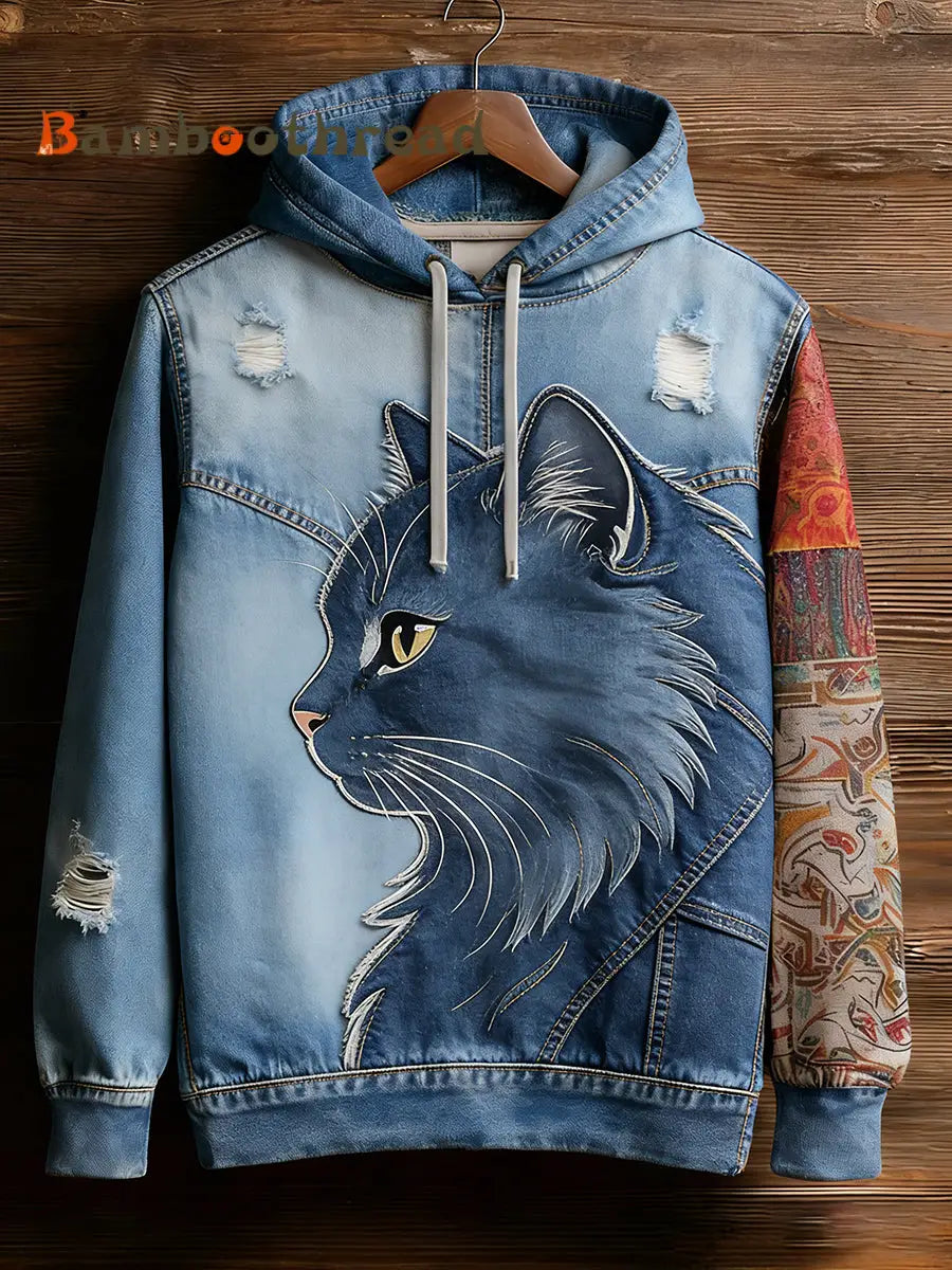 Unisex Retro Animal Art Print Comfortable Casual Sweatshirt A / S