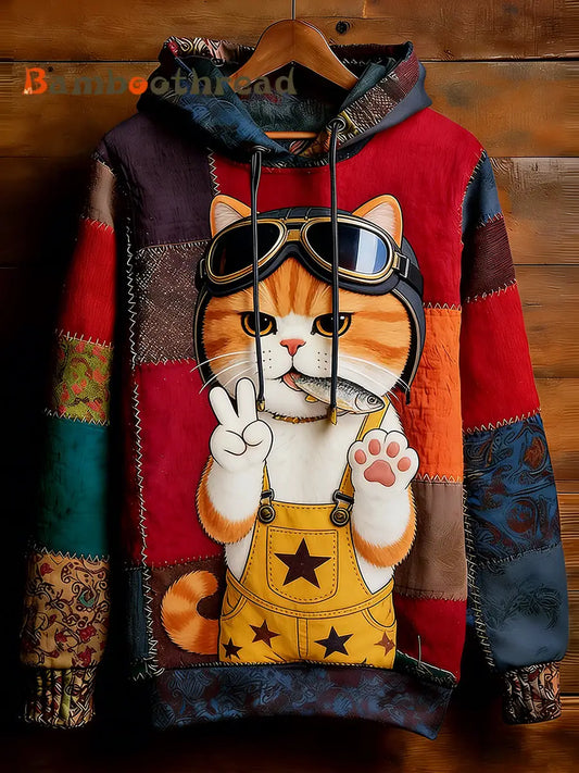 Unisex Retro Animal Art Print Comfortable Casual Sweatshirt A / S