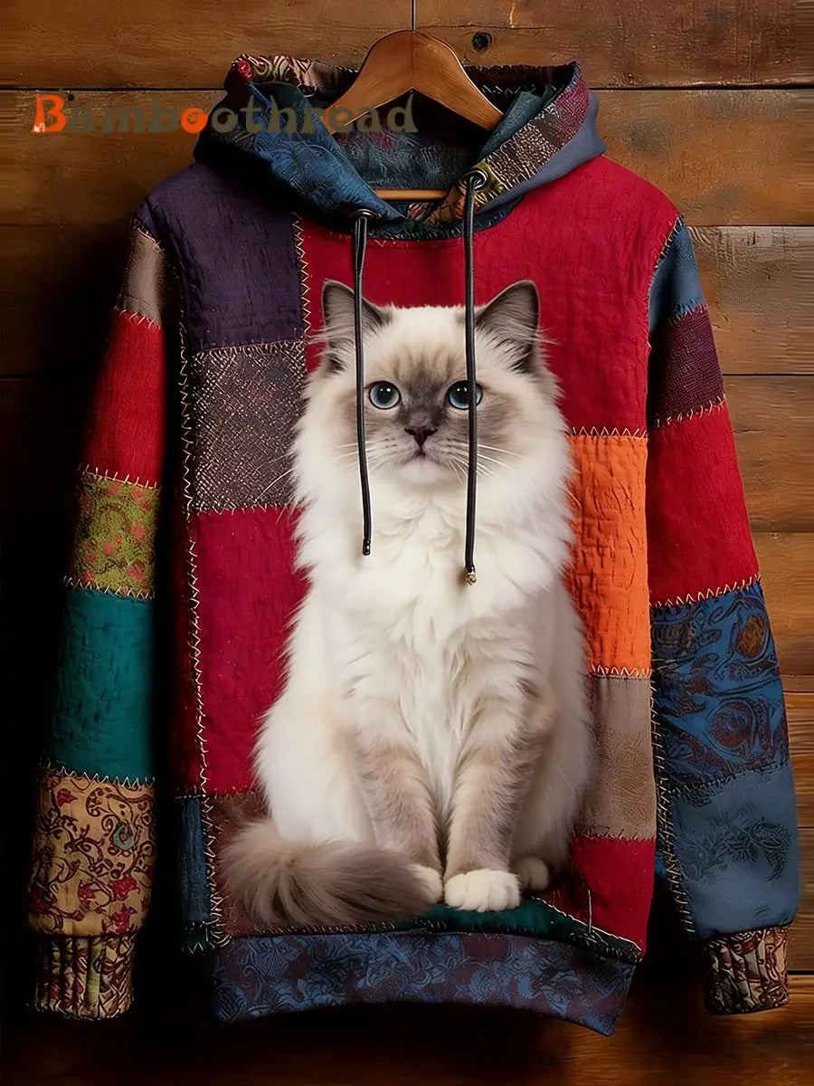 Unisex Retro Animal Art Print Comfortable Casual Sweatshirt A / S