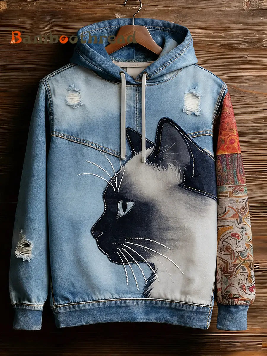 Unisex Retro Animal Art Print Comfortable Casual Sweatshirt A / S