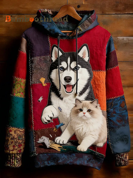 Unisex Retro Animal Art Print Comfortable Casual Sweatshirt A / S