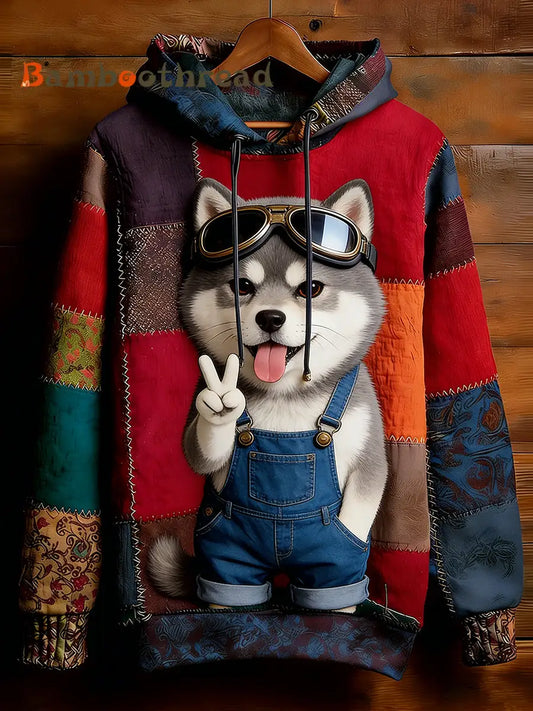 Unisex Retro Animal Art Print Comfortable Casual Sweatshirt A / S