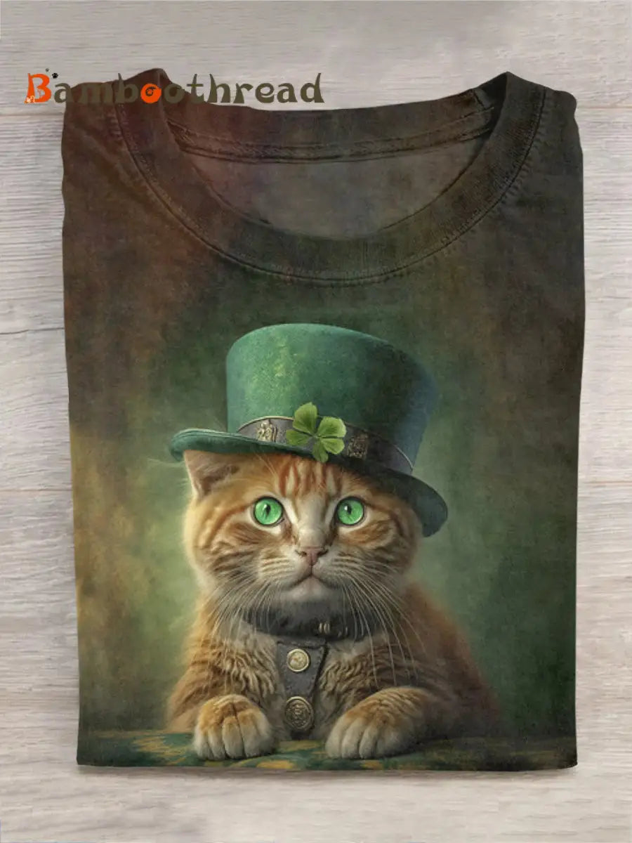 Unisex St. Patrick’s Day Cat T-Shirt Green / S