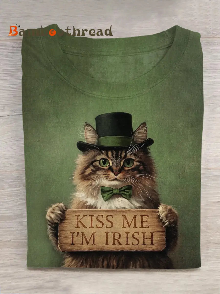 Unisex St. Patrick’s Day Cat T-Shirt Green / S